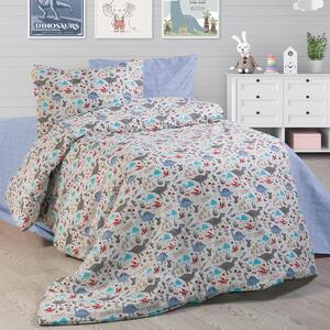 Παπλωματοθήκη Μονή (160x240) Dimcol Dino 309 White-Blue