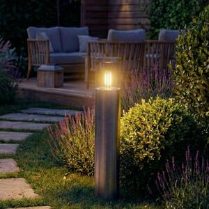 OSRAM Λάμπα βάσης ENDURA CLASSIC EBRO, ανοξείδωτο ατσάλι, 49 cm IP44, ρυθμιζόμενος, Μεταλλικό, Ανοξείδωτος χάλυβας, σύγχρονο