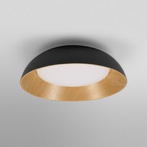 OSRAM LED φωτιστικό οροφής ORBIS ALVA, μαύρο/ξύλινη διακόσμηση, Ø 51 cm, ρυθμιζόμενος, Ξύλου, Σαλόνι / τραπεζαρία, Μέταλλο, σύγχρονο