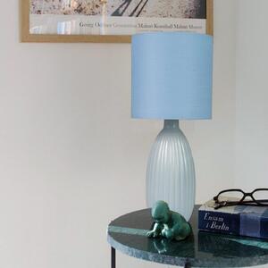 PR Home Επιτραπέζια λάμπα Uno, μπλε, ύψος 37 cm, ύφασμα/κεραμικό, Μπλε, Σαλόνι / τραπεζαρία, Κεραμικό υλικό, σύγχρονο