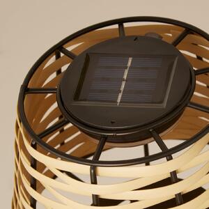 Searchlight Ηλιακό LED επιτραπέζιο φωτιστικό Dalisay, καφέ, ρατάν, 31 cm, IP44, Ξύλου, Ξύλο, Εξοχική κατοικία / Ρουστίκ