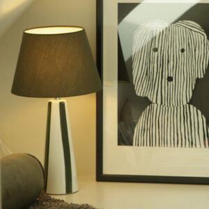 PR Home Επιτραπέζια λάμπα Leya, πράσινο/λευκό, ύψος 54 cm, μέταλλο/ύφασμα, Πράσινο, Σαλόνι / τραπεζαρία, Κεραμικό υλικό, σύγχρονο