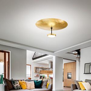 Fabas Luce Φωτιστικό οροφής LED Yuko, χρυσό/μαύρο, μέταλλο, 23 cm, ρυθμιζόμενο, ρυθμιζόμενος, Σαλόνι / τραπεζαρία, Μέταλλο, σύγχρονο