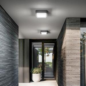 Fabas Luce Εξωτερικός φωτιστικός LED οροφής Diuk, σκούρο γκρι, μέταλλο, IP65, Μαύρο, Αλουμίνιο, σύγχρονο
