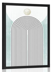 Αφίσα μοντέρνο μπλε ουράνιο τόξο Mid-Century