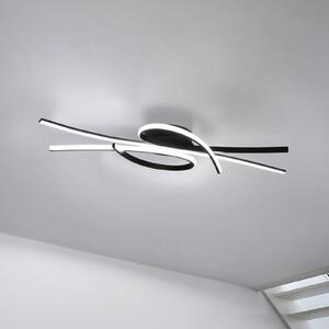 FISCHER & HONSEL LED φωτιστικό οροφής Biba, μαύρο, μήκος 100 cm, μέταλλο, CCT, ρυθμιζόμενος, Μαύρο, Σαλόνι / τραπεζαρία, Μέταλλο, σύγχρονο