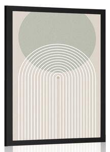 Αφίσα χακί κύκλος με ουράνιο τόξο Mid-Century