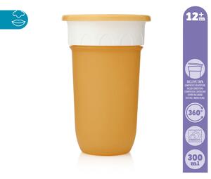 Ποτήρι Εκπαιδευτικό 300ml Kiokids Κίτρινο 2848