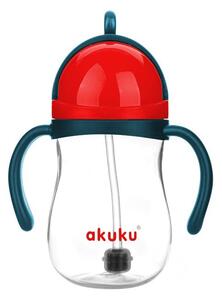 Ποτήρι Εκπαιδευτικό 280ml Με Καλαμάκι Akuku Blue/Red A0164