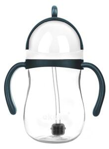 Ποτήρι Εκπαιδευτικό 280ml Με Καλαμάκι Akuku Blue/Grey A0166