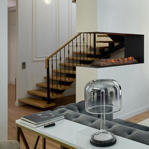 Maytoni LED επιτραπέζια λάμπα Spirito, γκρι, γυαλί, ύψος 42 cm, Γκρι, Σαλόνι / τραπεζαρία, Γυαλί