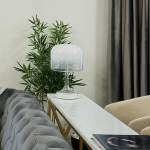 Maytoni LED επιτραπέζια λάμπα Spirito, λευκό, γυαλί, ύψος 42 cm, Λευκό, Σαλόνι / τραπεζαρία, Γυαλί