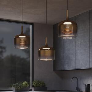 Maytoni LED κρεμαστή λάμπα Spirito, χρυσό, γυαλί/μέταλλο, Ø 26 cm, Χρυσό / Ορείχαλκου, Σαλόνι / τραπεζαρία, Γυαλί