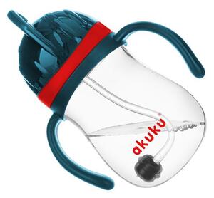 Ποτήρι Εκπαιδευτικό 280ml Με Καλαμάκι Akuku Blue/Red A0164