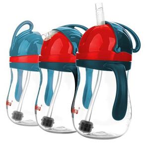 Ποτήρι Εκπαιδευτικό 280ml Με Καλαμάκι Akuku Blue/Red A0164