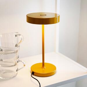 Dyberg Larsen LED επιτραπέζια λάμπα Starlight, κίτρινη, ύψος 26 cm, ρυθμιζόμενος, Κίτρινο, Σαλόνι / τραπεζαρία, Μέταλλο, σχεδιασμός