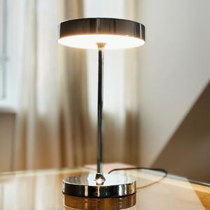 Dyberg Larsen LED επιτραπέζια λάμπα Starlight, χρώμιο, ύψος 26 cm, ρυθμιζόμενος, Μεταλλικό, Σαλόνι / τραπεζαρία, Μέταλλο, σχεδιασμός