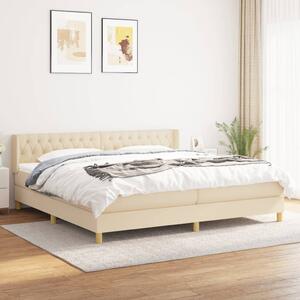 VidaXL Κρεβάτι Boxspring με Στρώμα Κρεμ 160x200 εκ. Υφασμάτινο