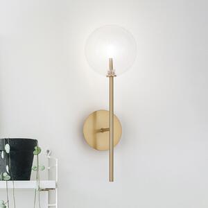 IDEAL LUX Φωτιστικό τοίχου Equinoxe, ορείχαλκος/διαφανές, ύψος 45 εκ., Χρυσό / Ορείχαλκου, Σαλόνι / τραπεζαρία, Μέταλλο