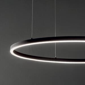 IDEAL LUX Ideal Lux LED κρεμαστή λάμπα Oracle Slim Ø 50 cm μαύρη 3.000 K, Μαύρο, Σαλόνι / τραπεζαρία, Μέταλλο, σύγχρονο