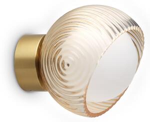 IDEAL LUX Φωτιστικό τοίχου Bloom, χρώμα ορείχαλκου, Ø 12 cm, μέταλλο, Χρυσό / Ορείχαλκου, Σαλόνι / τραπεζαρία, Μέταλλο, σύγχρονο
