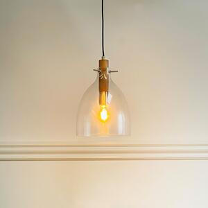 Dyberg Larsen Κρεμαστό φωτιστικό Bistro, Ø 25 cm, διαφανές, γυαλί, ρυθμιζόμενος, Διαφανές, Σαλόνι / τραπεζαρία, Γυαλί, σχεδιασμός
