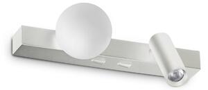 IDEAL LUX Φωτιστικό τοίχου LED Binomio λευκό, πλάτος 22 εκ., μέταλλο, 2 λάμπες, Λευκό, Σαλόνι / τραπεζαρία, Μέταλλο, σύγχρονο, Προβολέας τοίχου