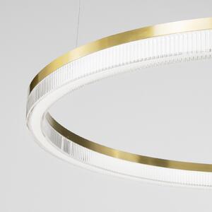 IDEAL LUX Κρεμαστό φωτιστικό LED Crown, διάμετρος 40 εκ., ορείχαλκος, μέταλλο, Χρυσό / Ορείχαλκου, Σαλόνι / τραπεζαρία, Μέταλλο, σύγχρονο