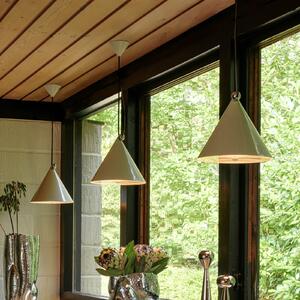 Tom Dixon LED κρεμαστό φωτιστικό Pose, γκρι-μπεζ, Ø 25 cm χάλυβας dim, ρυθμιζόμενος, Γκρι, Σαλόνι / τραπεζαρία, Μέταλλο, σχεδιασμός