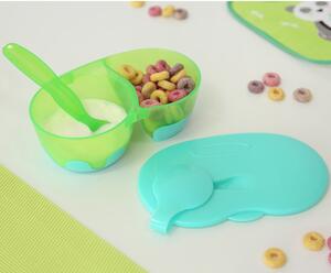 Φαγητοδοχείο Με Χωρίσματα & Κουτάλι Kiokids Πράσινο 1627