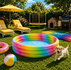 Φουσκωτή πισίνα Intex Rainbow Ombre παιδική, χωρητικότητας 581lt, 168x38cm