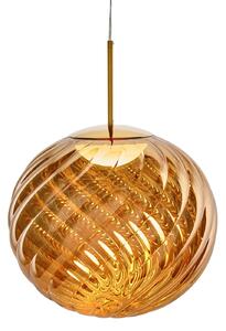 Tom Dixon LED κρεμαστή λάμπα Whirl, χρυσή, 45 cm, πλαστικό, ρυθμιζόμενη ένταση, ρυθμιζόμενος, Χρυσό / Ορείχαλκου, Σαλόνι / τραπεζαρία, Πλαστικό, σχεδιασμός