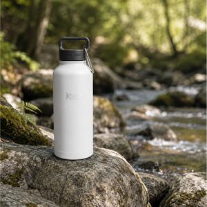 Μπουκάλι Θερμός Stein Healthy Human με χωρητικότητα 950ml και διατήρηση θερμοκρασίας 12h ζεστό / 24h κρύο - Pure White