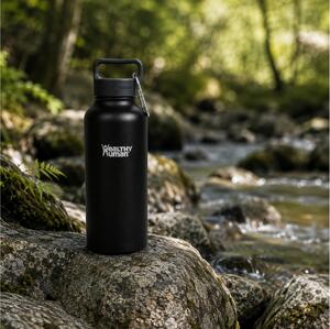 Μπουκάλι Θερμός Stein Healthy Human με χωρητικότητα 950ml και διατήρηση θερμοκρασίας 12h ζεστό / 24h κρύο - Pure Black