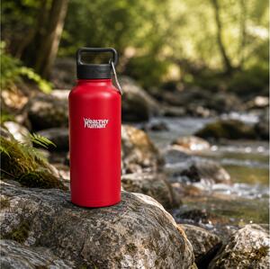 Μπουκάλι Θερμός Stein Healthy Human με χωρητικότητα 950ml και διατήρηση θερμοκρασίας 12h ζεστό / 24h κρύο - Red Hot