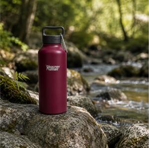 Μπουκάλι Θερμός Stein Healthy Human με χωρητικότητα 950ml και διατήρηση θερμοκρασίας 12h ζεστό / 24h κρύο - Merlot