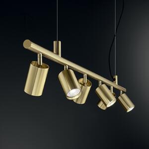IDEAL LUX Κρεμαστό φωτιστικό Dynamite Round από ορείχαλκο, 6 λάμπες, Χρυσό / Ορείχαλκου, Σαλόνι / τραπεζαρία, Μέταλλο, σύγχρονο