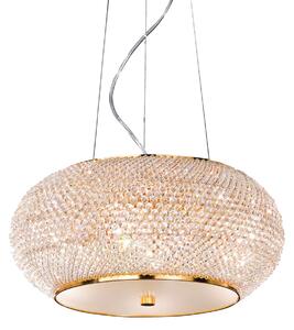 IDEAL LUX Κρεμαστό φωτιστικό Pasha, χρυσό/διαφανές, Ø 40 cm, γυαλί, ρυθμιζόμενος, Χρυσό / Ορείχαλκου, Σαλόνι / τραπεζαρία, Γυαλί