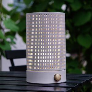 Dyberg Larsen LED-Akku-Tischlampe Mesh, λευκό, ύψος 20 cm, ρυθμιζόμενος, Λευκό, Σαλόνι / τραπεζαρία, Μέταλλο, σχεδιασμός