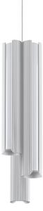 IDEAL LUX Κρεμαστό φωτιστικό LED Dorica λευκό Ø 9 cm, μεταλλικό, 3 λάμπες, ρυθμιζόμενος, Λευκό, Σαλόνι / τραπεζαρία, Αλουμίνιο, σύγχρονο