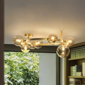 IDEAL LUX Φωτιστικό οροφής Perlage ορείχαλκος/κεχριμπάρι Μήκος 70 εκ. 10, Χρυσό / Ορείχαλκου, Σαλόνι / τραπεζαρία, Μέταλλο
