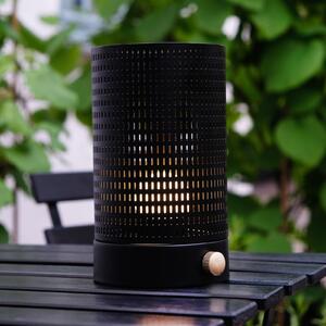Dyberg Larsen LED φορητή επιτραπέζια λάμπα Mesh, μαύρη, ύψος 20 cm, ρυθμιζόμενος, Μαύρο, Σαλόνι / τραπεζαρία, Μέταλλο, σχεδιασμός