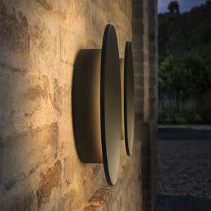 IDEAL LUX Εξωτερικός φωτιστικός τοίχου LED Punto μαύρος Ø 30 cm, Μαύρο, Μέταλλο, σύγχρονο