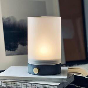 Dyberg Larsen LED-Akku-Τραπεζοκαλύμματα Cozy, ύψος 20,5 cm, σκυρόδεμα, ρυθμιζόμενος, Γκρι, Σαλόνι / τραπεζαρία, Σκυρόδεμα, σχεδιασμός