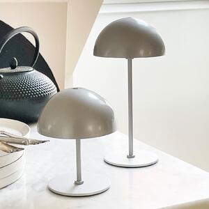 Dyberg Larsen LED-Akku-Tischlampe Along, ασημί, σετ 2 τεμαχίων, ρυθμιζόμενος, Μεταλλικό, Σαλόνι / τραπεζαρία, Μέταλλο, Σκανδιναβικό