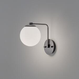 Opviq Απλίδα Daisy, μαύρη, γυαλί, ύψος 22 cm, E27, ρυθμιζόμενος, Μαύρο, Σαλόνι / τραπεζαρία, Γυαλί, Στρογγυλό τοίχο