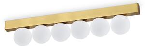 IDEAL LUX Φωτιστικό οροφής LED Binomio σε χρώμα ορείχαλκου, μήκος 44 εκ., 6, Χρυσό / Ορείχαλκου, Σαλόνι / τραπεζαρία, Μέταλλο, σύγχρονο