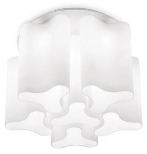 IDEAL LUX Ideal Lux Φωτιστικό οροφής Compo Ø 56 cm λευκό, μέταλλο/γυαλί, ρυθμιζόμενος, Λευκό, Σαλόνι / τραπεζαρία, Γυαλί