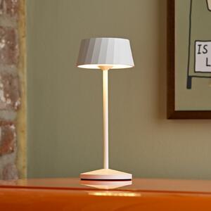 Sigor LED-Akku-Τραπεζοκαθίσματα Facetta, σετ των 3, λευκό, 22 cm, IP44, ρυθμιζόμενος, Λευκό, Σαλόνι / τραπεζαρία, Αλουμίνιο, σύγχρονο