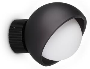 IDEAL LUX Απλίκα τοίχου Bloom, μαύρο, Ø 12 cm, μέταλλο, Μαύρο, Σαλόνι / τραπεζαρία, Μέταλλο, σύγχρονο
